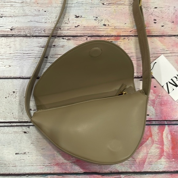 Zara Asymmetric Crossbody Bag Beige NWT - Picture 4 of 12